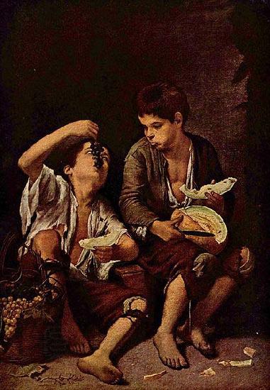 Bartolome Esteban Murillo Beggar Boys Eating Grapes and Melon China oil painting art